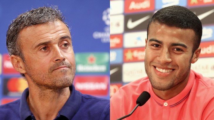 Luis Enrique y Rafinha hablaron previo al partido
