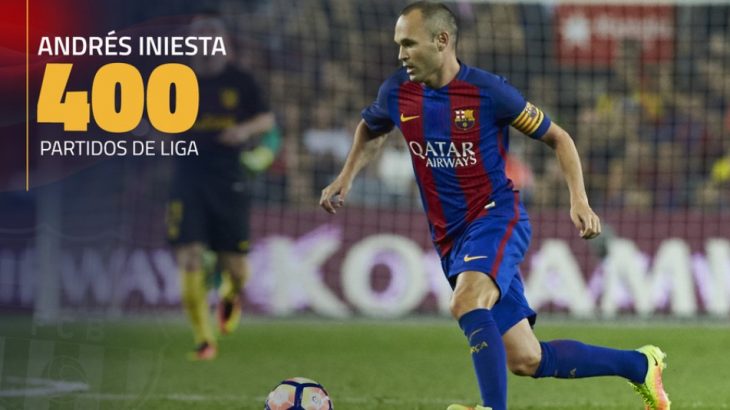 Iniesta llegó a 400 partidos de Liga con el Barça