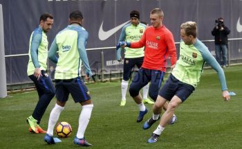 Barça entrena pensando en el Atlético