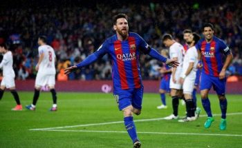 Messi metió un doblete para golear a Sevilla