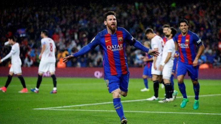 Messi metió un doblete para golear a Sevilla