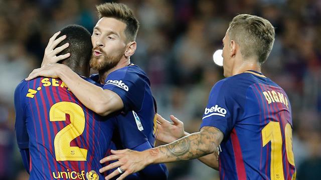 Póquer de Messi para la goleada del Barça